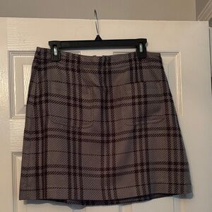 J. Crew Plaid Mini Skirt - Gray and Black